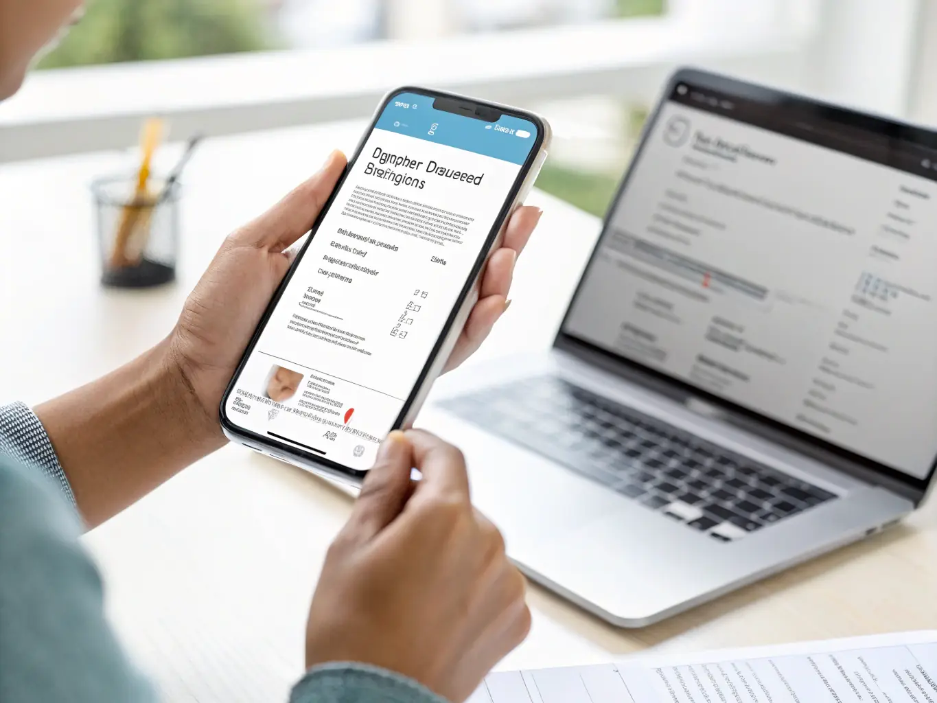 A digital illustration depicting a seamless data flow between a contractor's device and a secure cloud storage, emphasizing the ease of uploading and managing documents on the Preferred Services LLC platform.