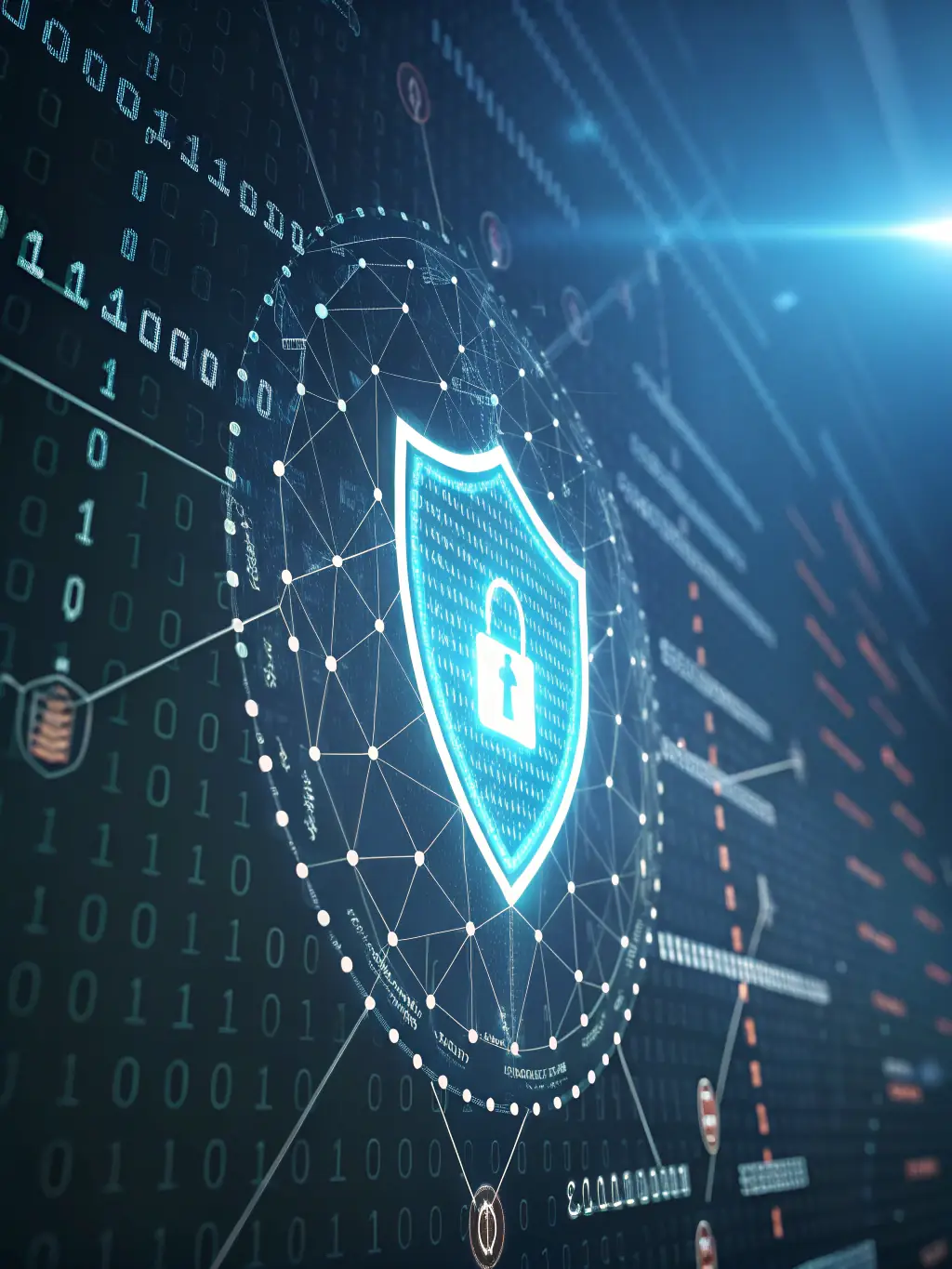 A visual representation of secure data encryption and protection within Preferred Services LLC's document management system, emphasizing data safety.